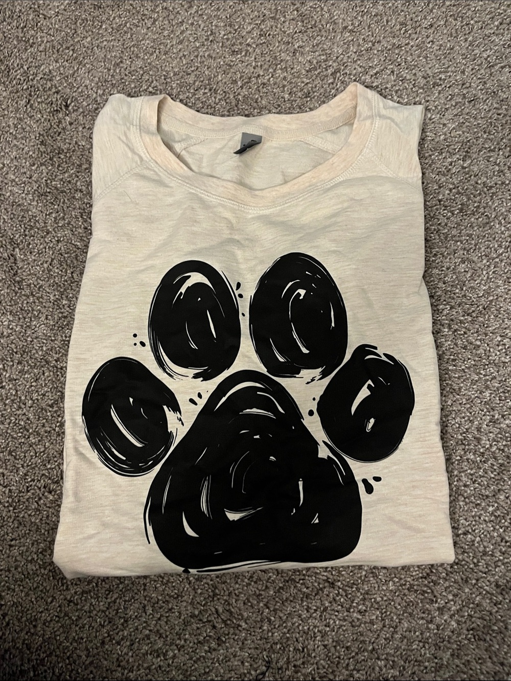 Cream Dog Paw Graphic Sweatshirt - Women's Cozy Pullover